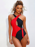 New European and American Hot-Selling Sexy Yet Modest Nylon One-Piece Slim Fit Swimsuit for Women