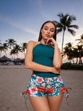 2026 Vacation Style Tankini: Vibrant Tropical Print for a Fresh and Relaxed Beach Look, Modest Boyleg Design