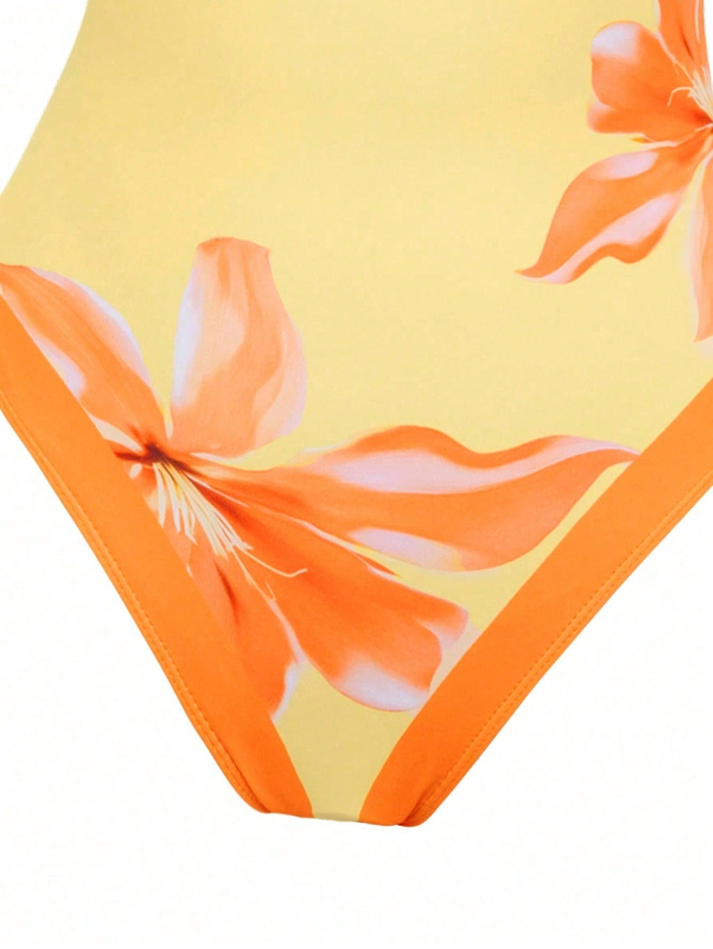 Yellow & Orange Floral Print Tie Strap One-Piece Swimsuit With Matching Sarong Cover Up