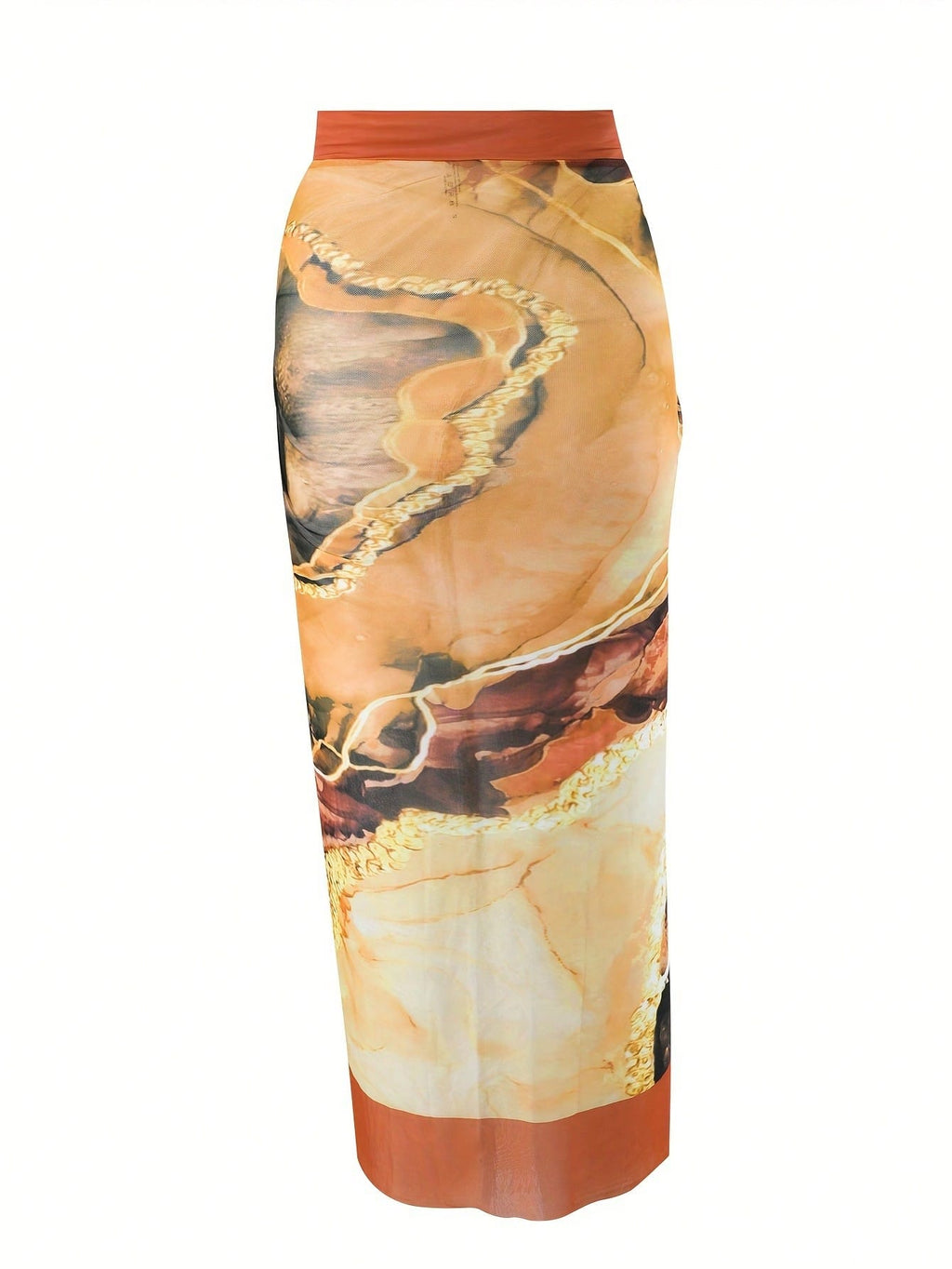 Marble Print Tie Strap One-Piece Swimsuit With Matching Sarong Cover Up