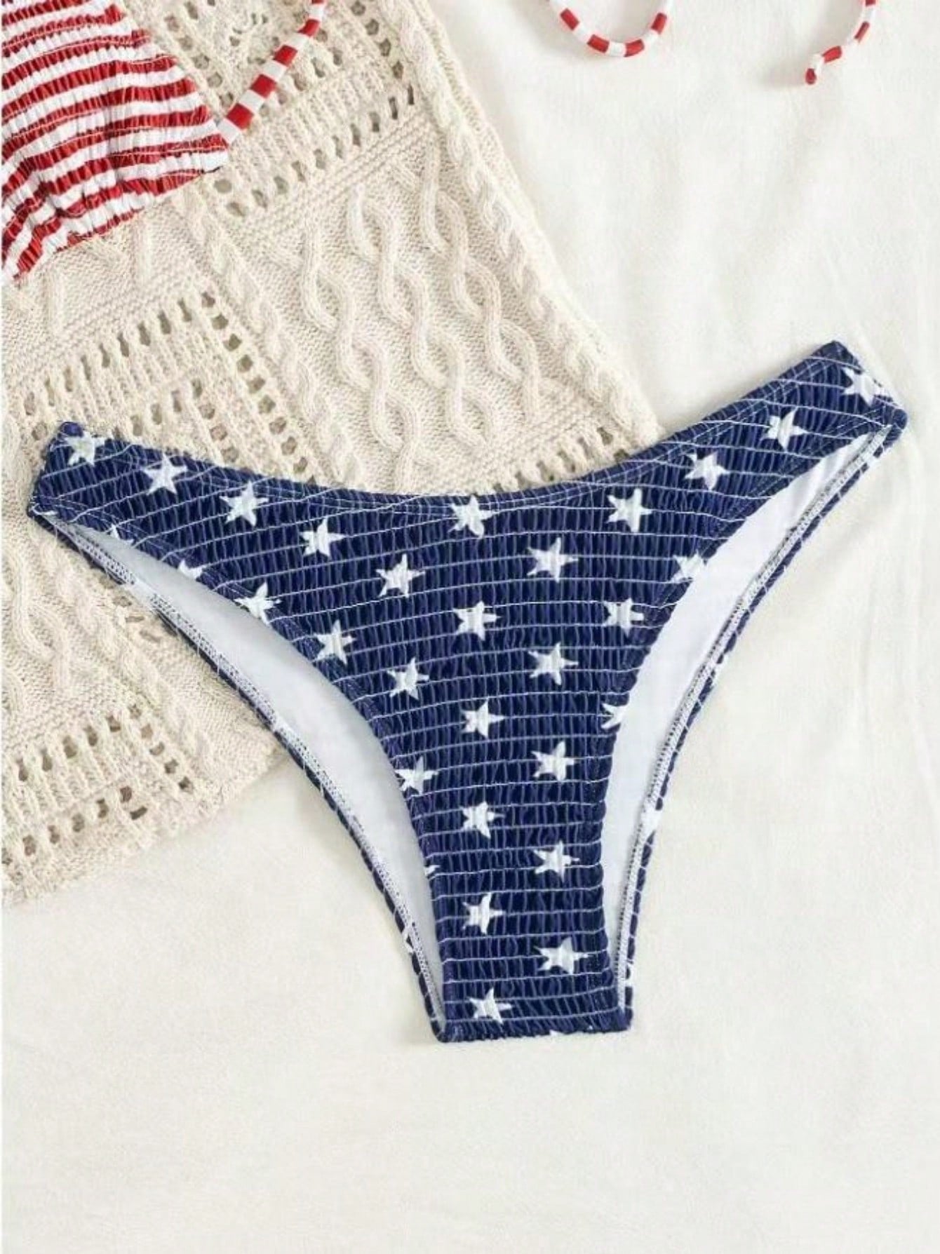 American Flag Print Triangle Bikini Set