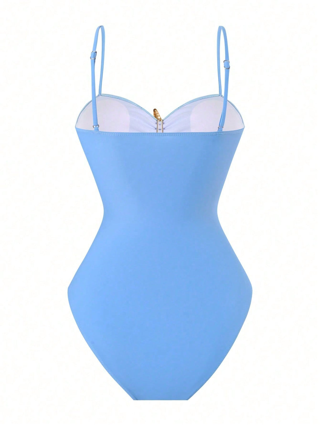 2026 New Starfish Decor One-Piece Swimsuit & Blue White Print Cover Up Skirt, Tummy Control Slimming Vacation Swimwear Set